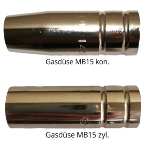 Gasdünsen MB15 zylindrisch und konisch für Schweißbrenner Ersatzteil
